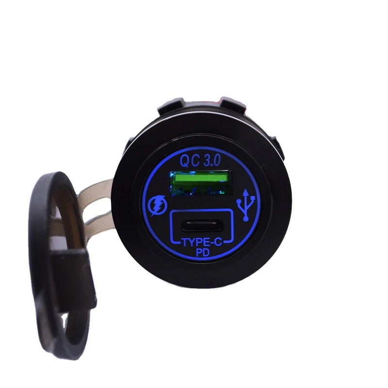 Bluejw 12V Dual USB Car Charger, QC3.0 Fast Charging PD Type C Quick Charge 3.0 USB Socket Automobile Adapter - Image 4